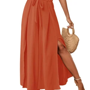 2025 Spring/Summer Collection - Solid Color High-Waist Elegant Loose Split Thigh Trousers